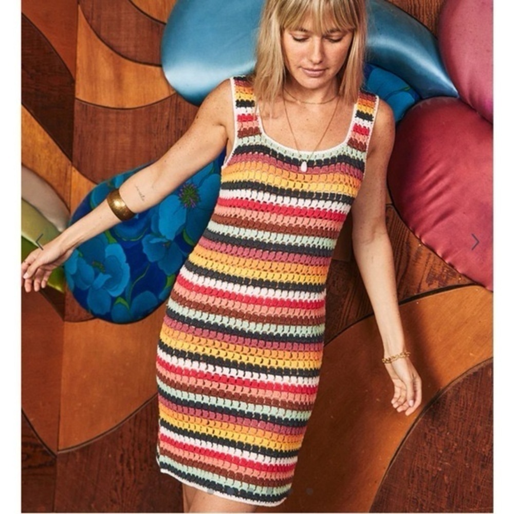 NWT Marine Layer Crotchet Multi Color Dress sz S